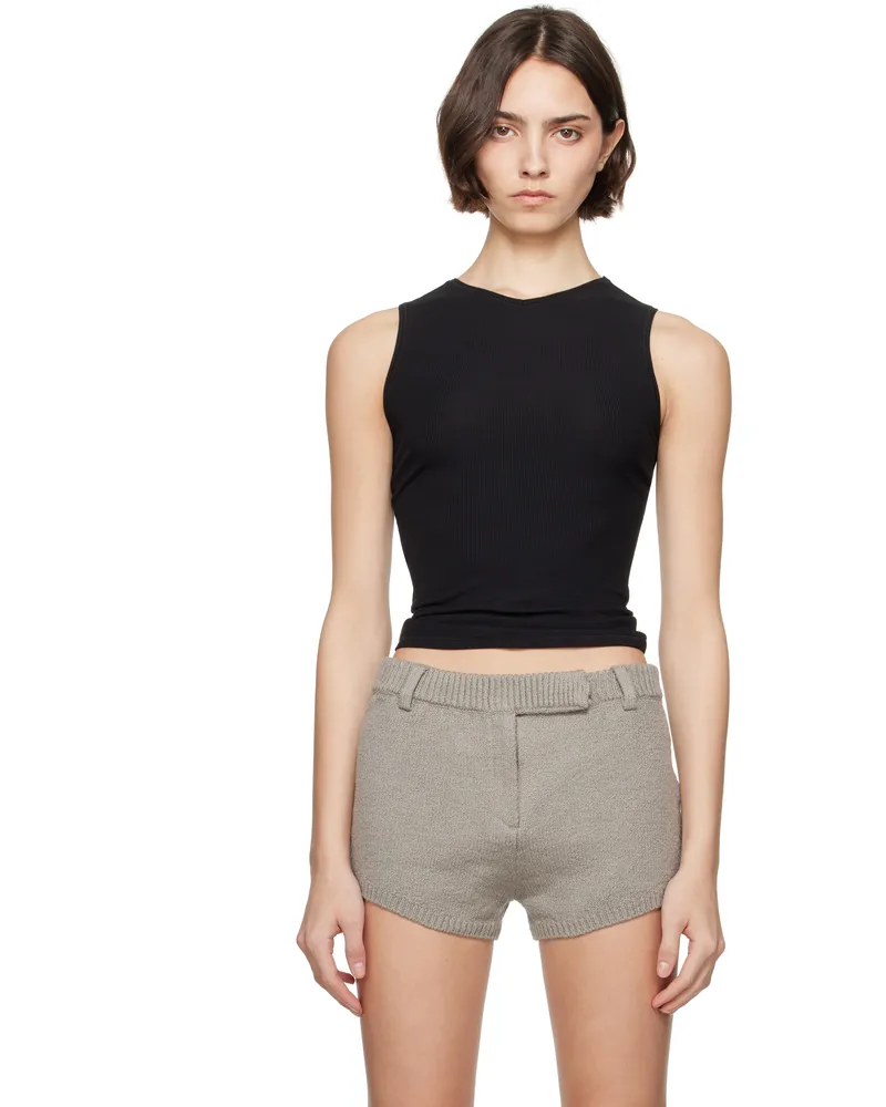 SKIMS Black Soft Lounge V Neck Tank Top Onyx