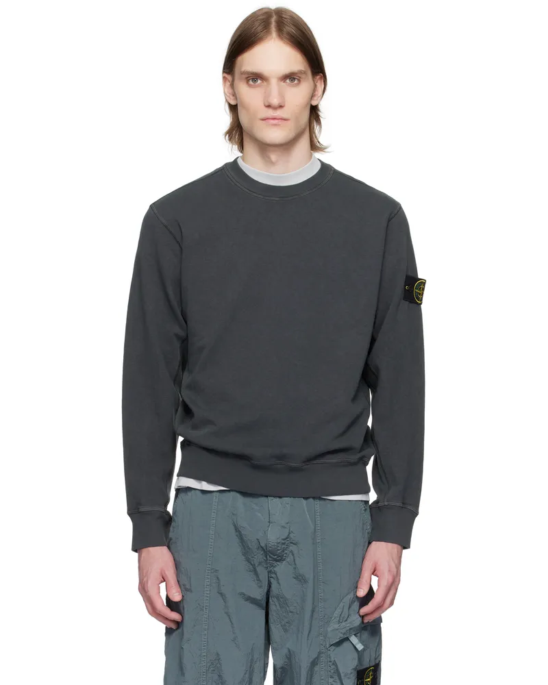 Stone Island Gray Malfilé Fleece Old Effect Sweatshirt V0165