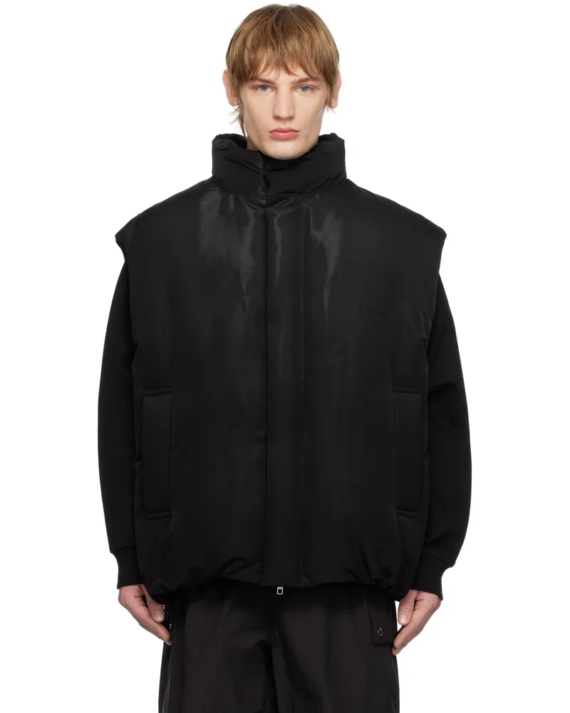 Wooyoungmi Black Bonded-Logo Down Vest 935b
