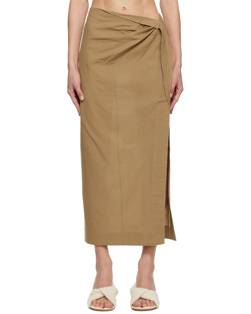 Jacquemus Beige Le Papier 'La Juve Draggiu' Maxi Skirt 150
