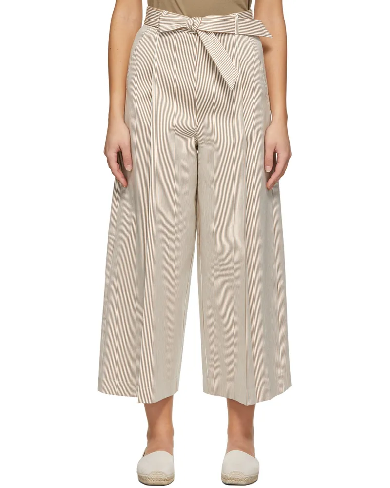 Max Mara Brown & White Xavier Trousers 002