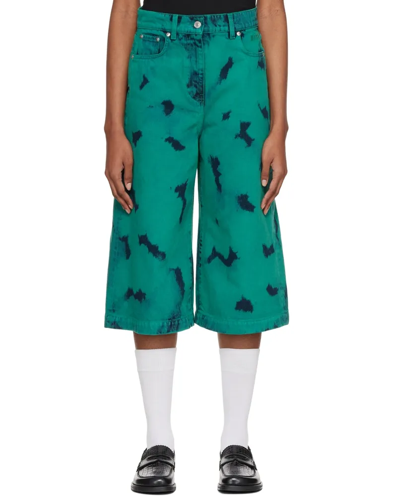 MSGM SSENSE Exclusive Green Tie-Dye Jeans 83