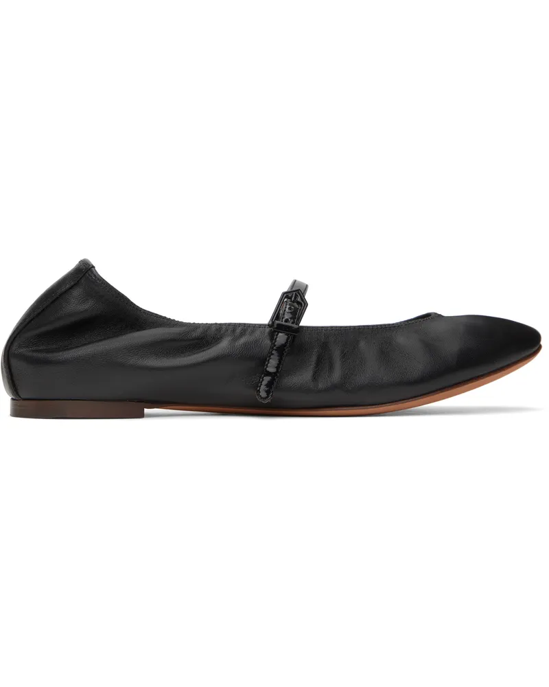 Lanvin Black Mary Jane Ballerina Flats Black