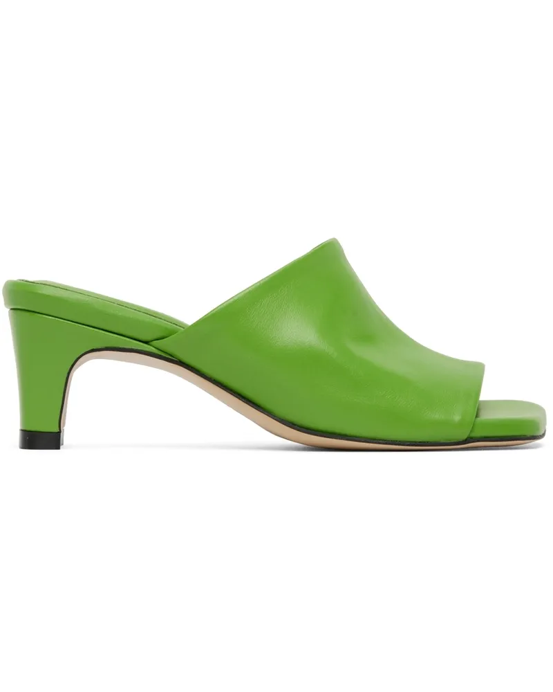 LOW CLASSIC Green Slide Heeled Sandals Green
