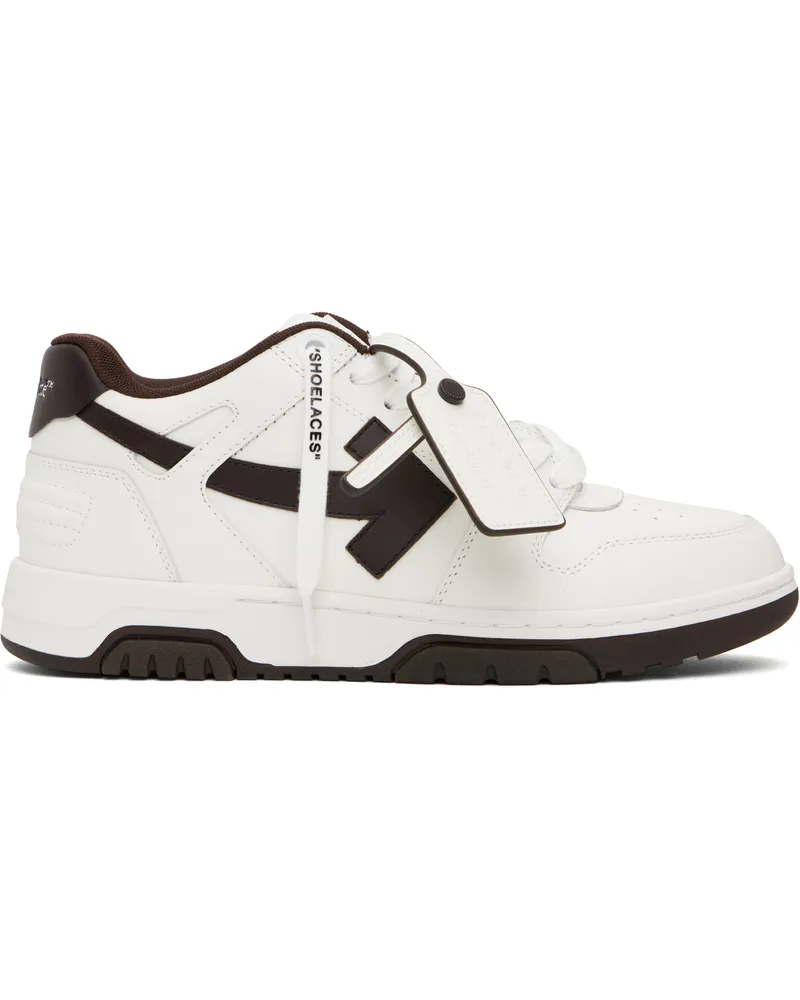 OFF-WHITE White & Brown Out Of Office Sneakers White
