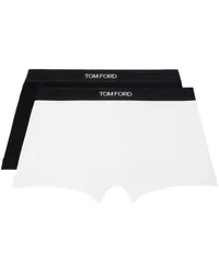 Tom Ford Two-Pack Black & White Cotton Boxer Briefs Black