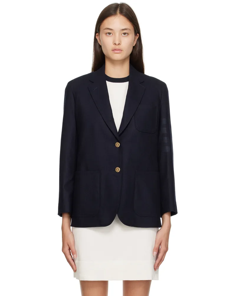 Thom Browne Navy 4-Bar Blazer 415