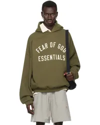 Fear of God Khaki Printed Logo Hoodie Military