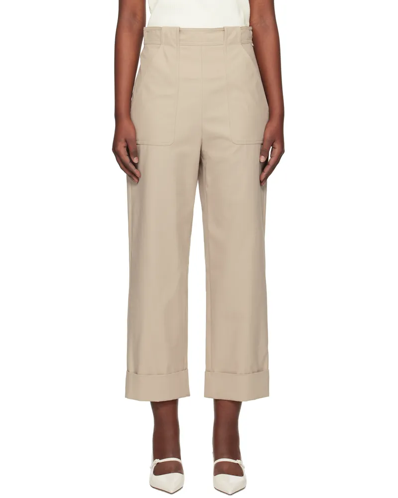 Max Mara Taupe Palio Trousers 002