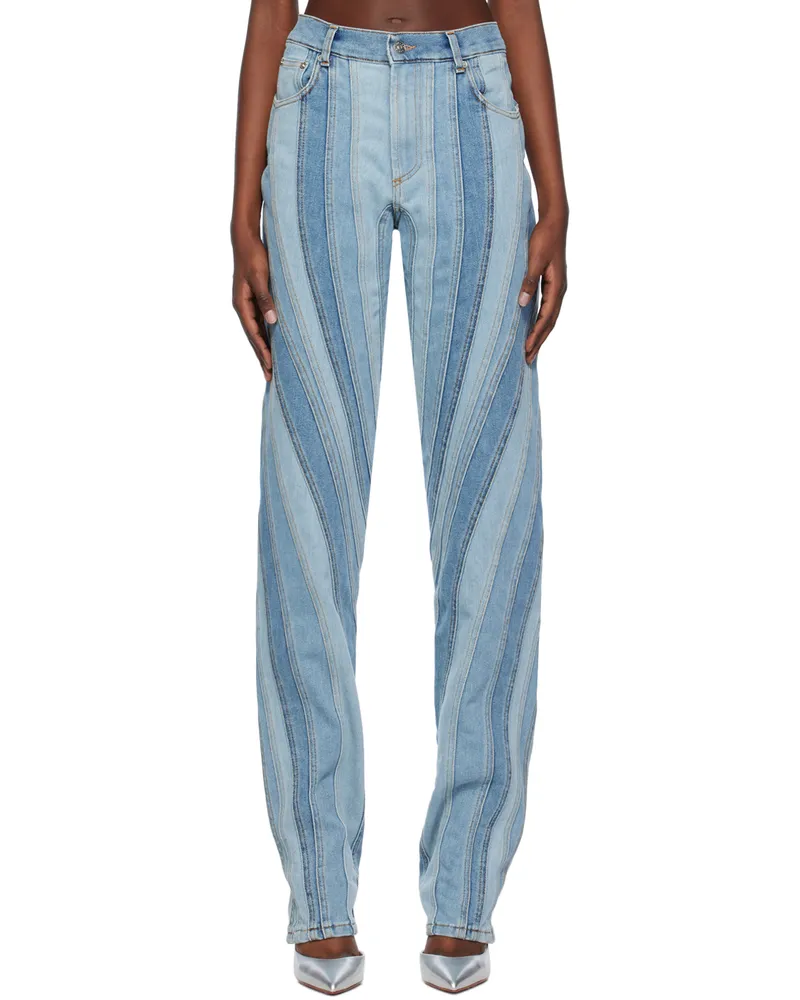 Thierry Mugler Blue Spiral Jeans 6048