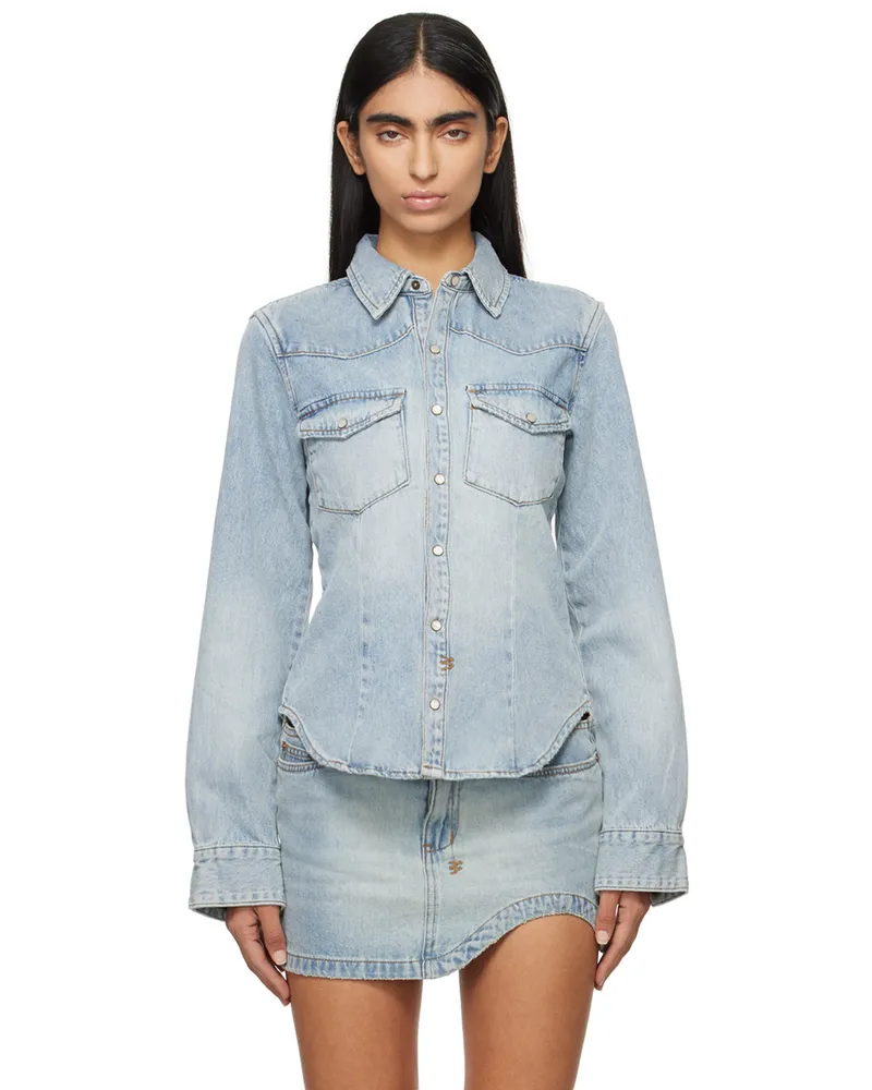 ksubi Blue Bella Long Sleeve Paragon Denim Shirt Denim