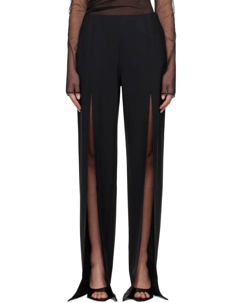 Nensi Dojaka Black Luna Tailored Slit Trousers Black