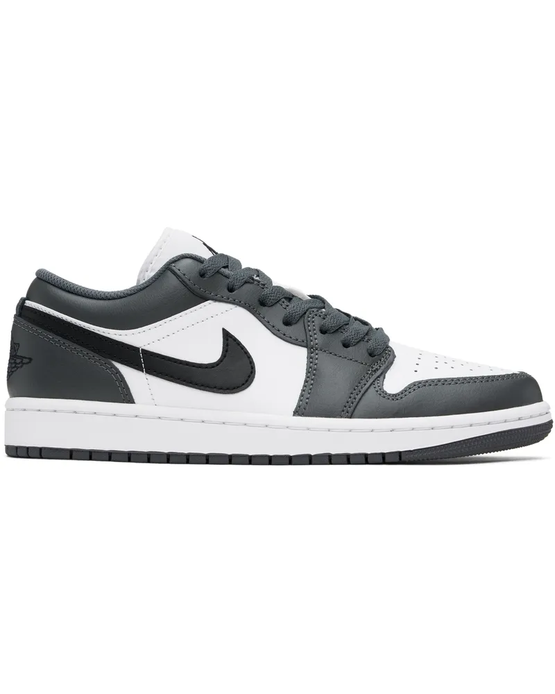 Nike Big Kids White & Gray Air Jordan 1 Low Sneakers White