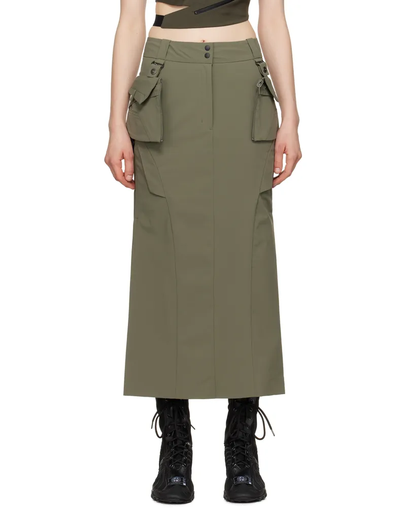 Hyein Seo Khaki Cargo Midi Skirt & Top Set Khaki