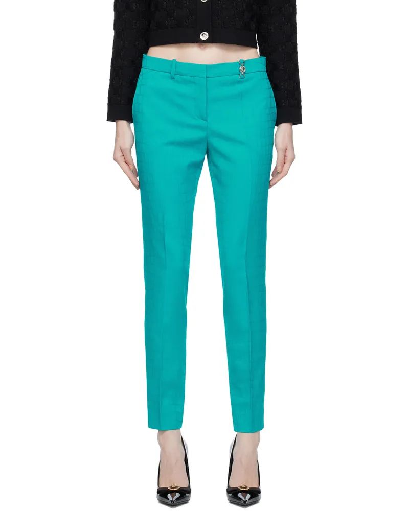 Versace Blue Croc Trousers 1gi70-glacier