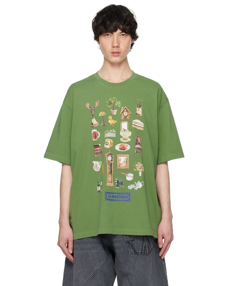 J.W.Anderson Green Diorama Printed T-shirt 560