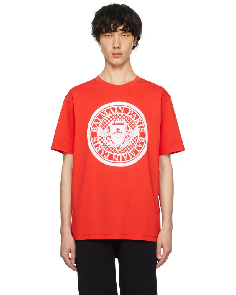 Balmain Red Coin T-Shirt Mef