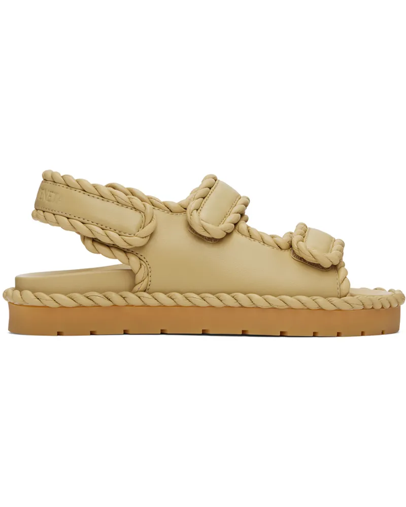 Bottega Veneta Beige Jack Flat Sandals 2624-cane