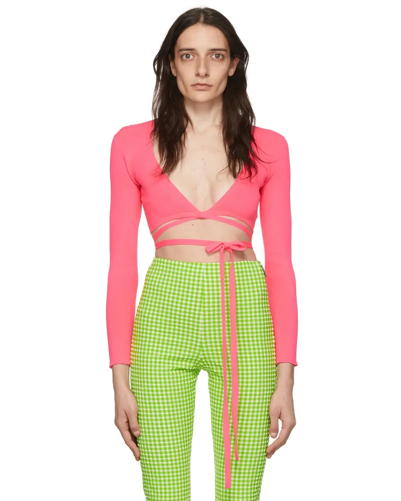 MSGM Pink Polyester Cardigan 15