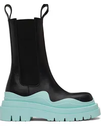 Bottega Veneta Black & Blue Tire Chelsea Boots Black