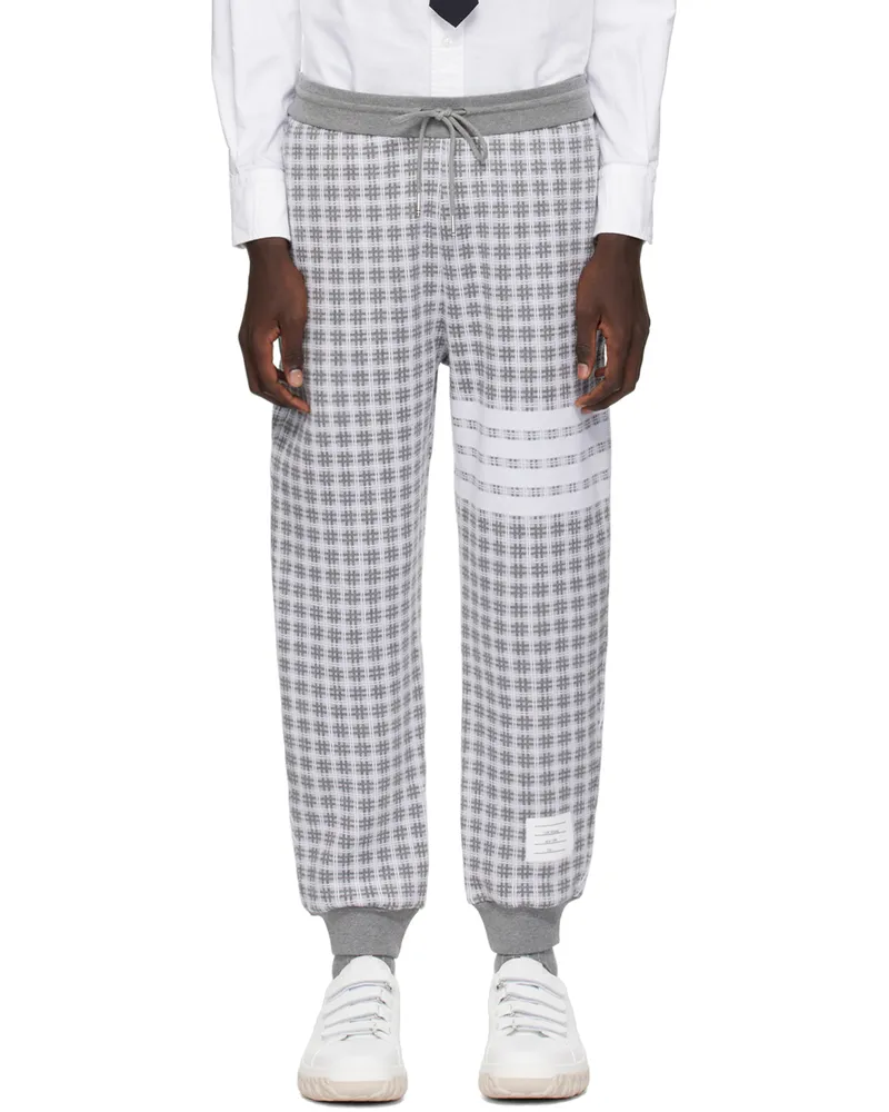 Thom Browne Gray Check Sweatpants 055
