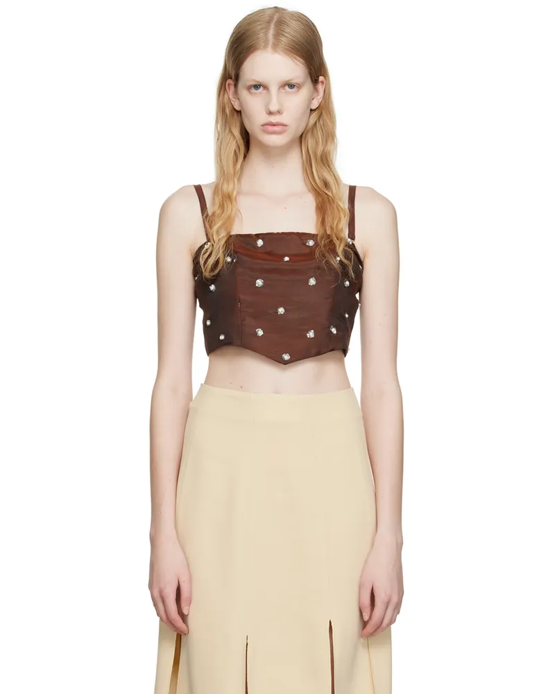 Maiden Name Brown Maria Tank Top Choc