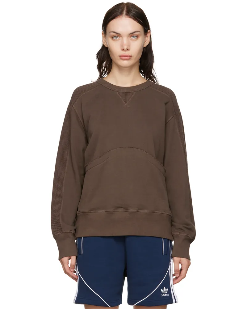 Nicholas Daley Brown Paneled Sweatshirt Chocolate