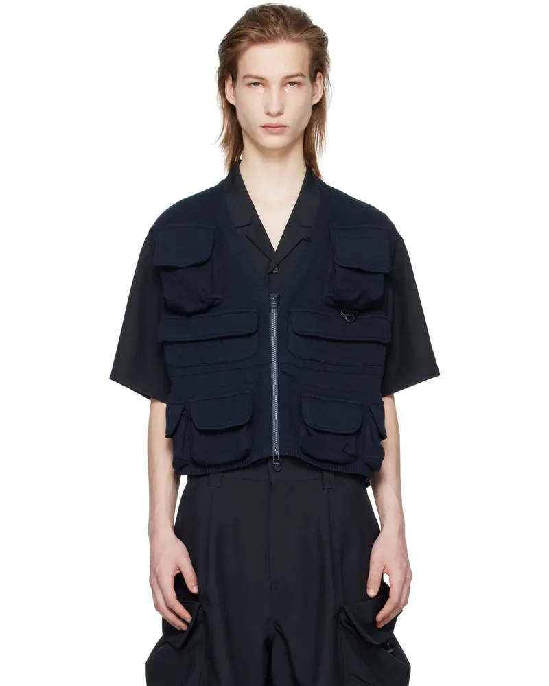 meanswhile Navy Luggage Vest Navy