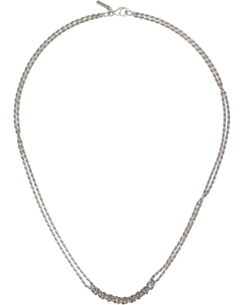Emanuele Bicocchi Silver Crochet Necklace Silver