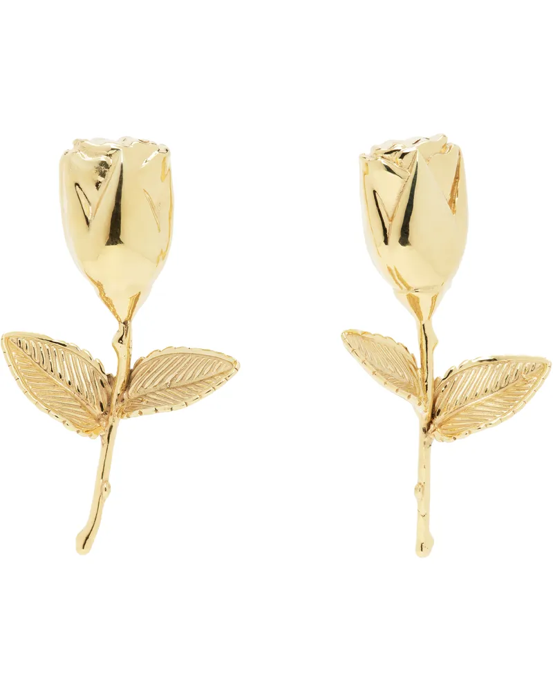 Magda Butrym Gold Rosebud Earrings Gold