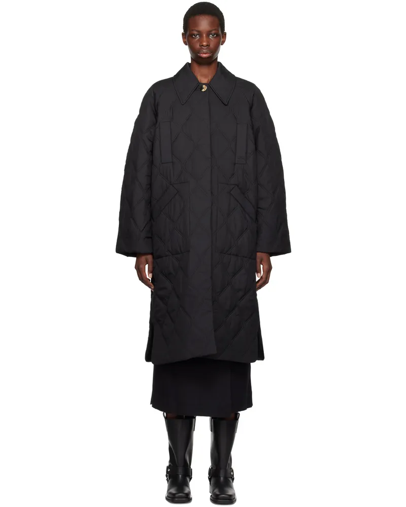 Ganni Black Quilted Coat 099