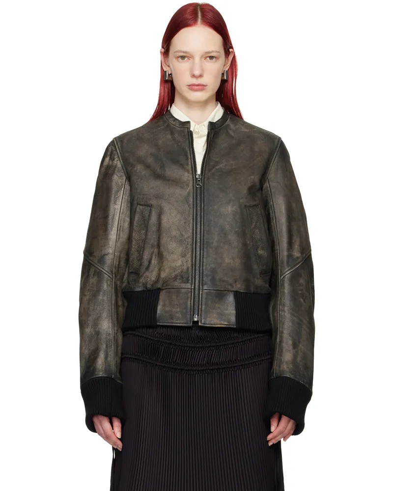 Maison Margiela Brown Faded Leather Jacket 143