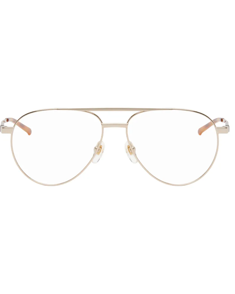 Gucci Gold Pilot Navigator Glasses 002