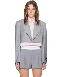 Alexander Wang Gray Pre-Styled Cropped Blazer Lt