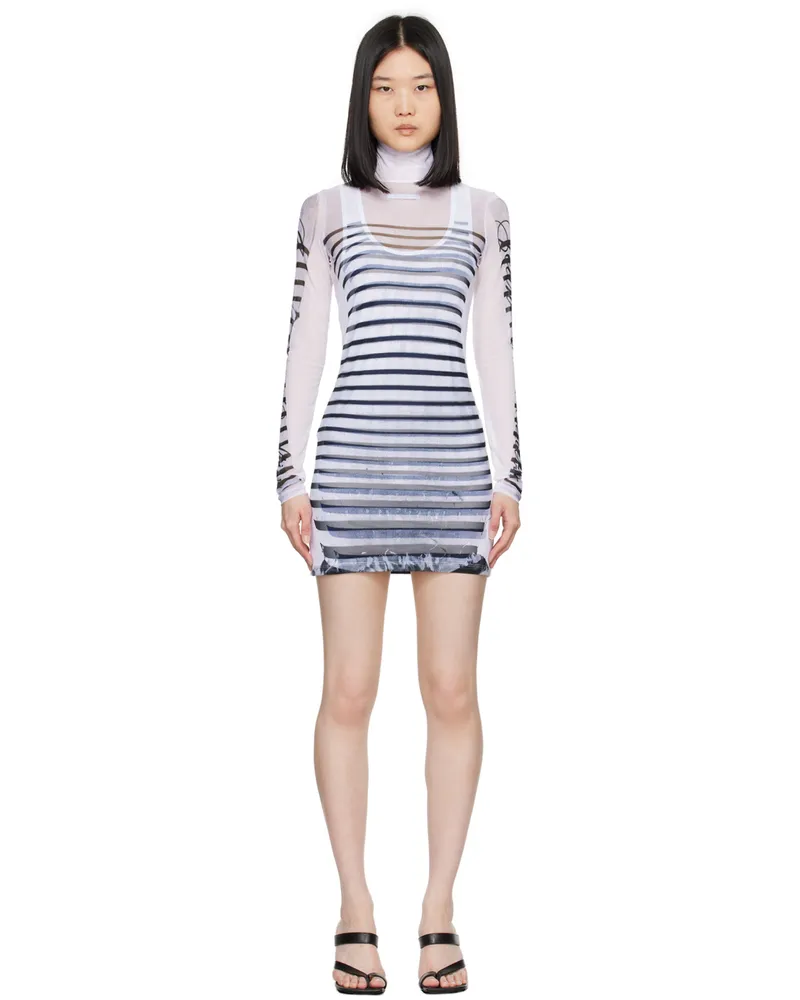 Jean Paul Gaultier White 'The Marinière' Minidress 015900-white