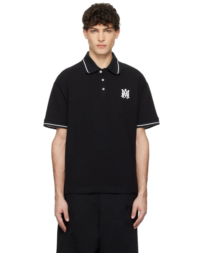 Amiri Black MA Core Logo Polo Black