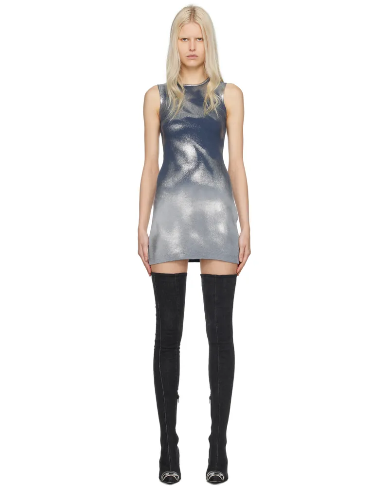 Diesel Blue & Gray M-Idony Minidress 8nc