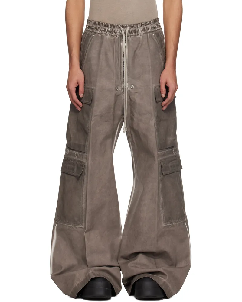 DRKSHDW by Rick Owens Gray Hollywood Double Cargo Jumbo Belas Pants 34