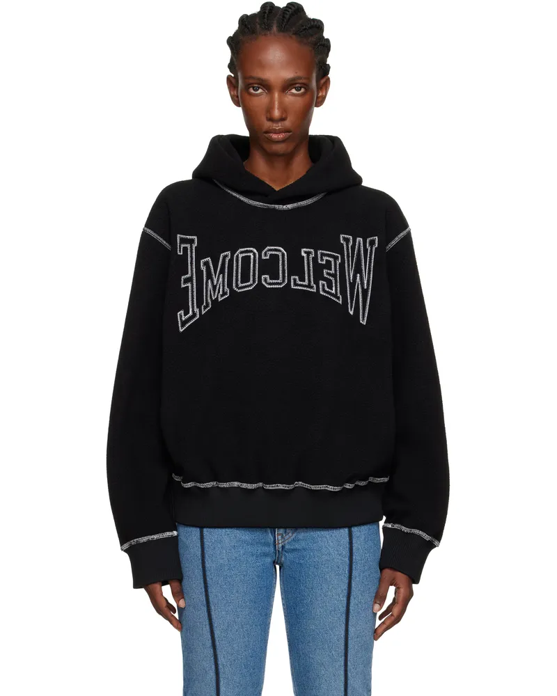 Maison Margiela Black 'Welcome' Hoodie 900