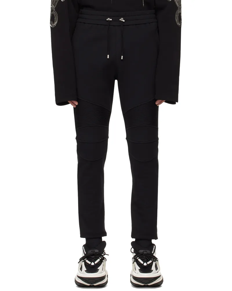 Balmain Black Flocked Sweatpants Eab