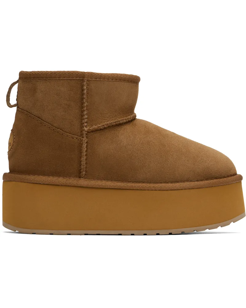 EMU Tan Stinger Micro Flatform Boots Chestnut