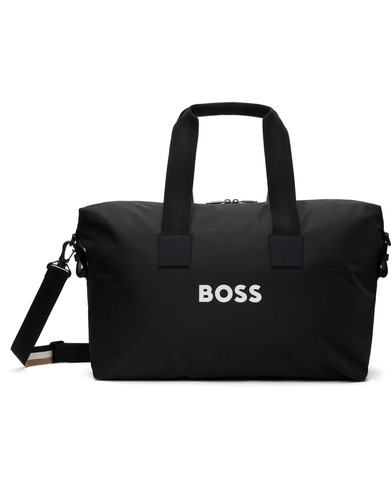 HUGO BOSS Black Contrast Logo Signature Duffle Bag 001-black
