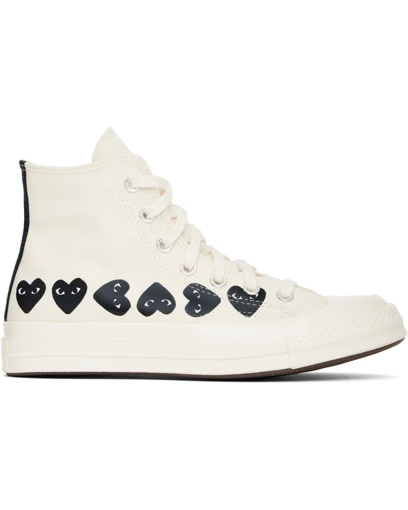 Comme des Garçons Beige Converse Edition Chuck 70 Multi Heart Sneakers Milk
