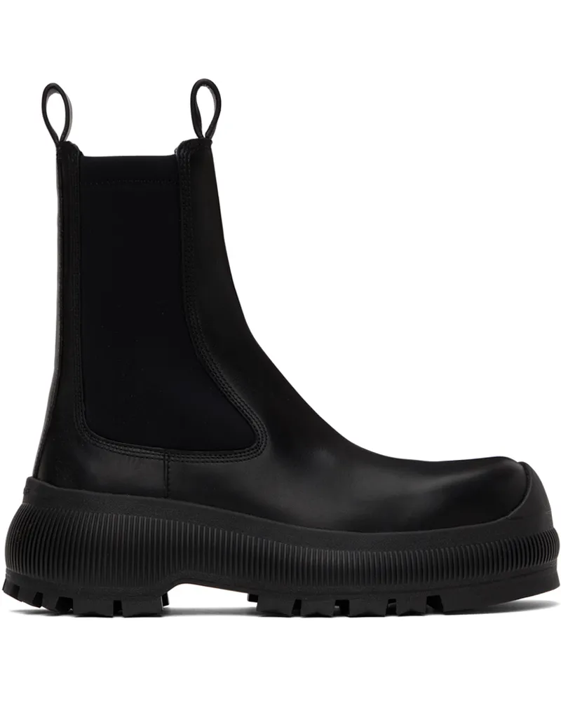 Jil Sander Black Calf Leather Chelsea Boots 001