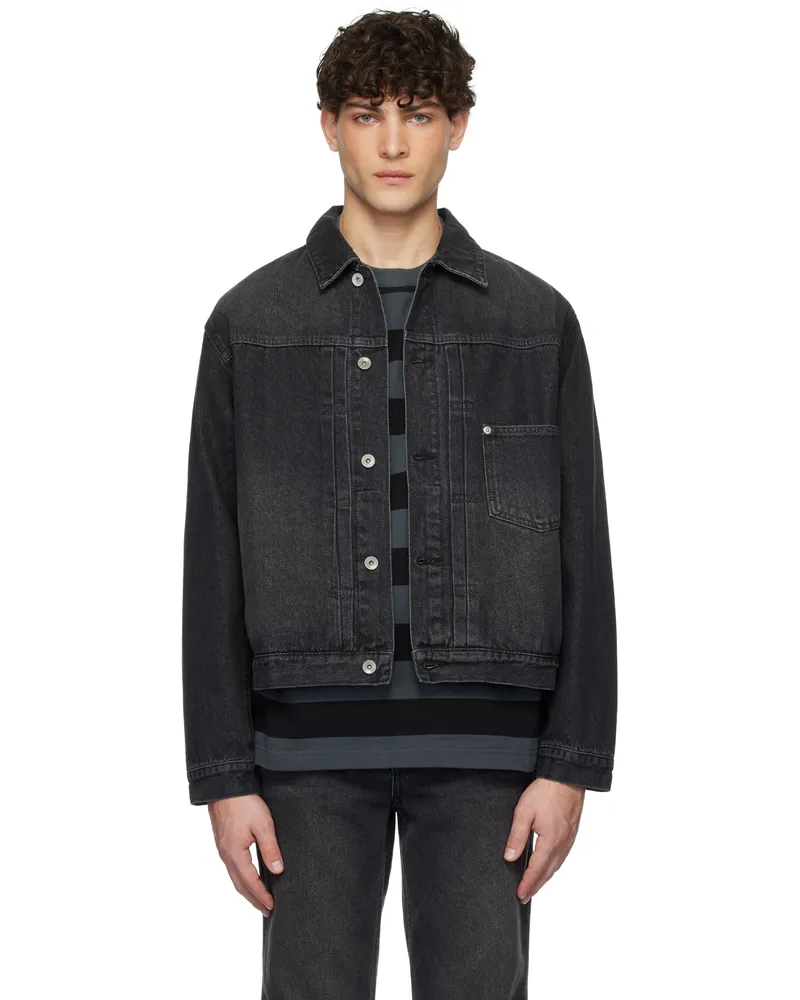 Uniform Bridge Black Type 1 Trucker Denim Jacket Black
