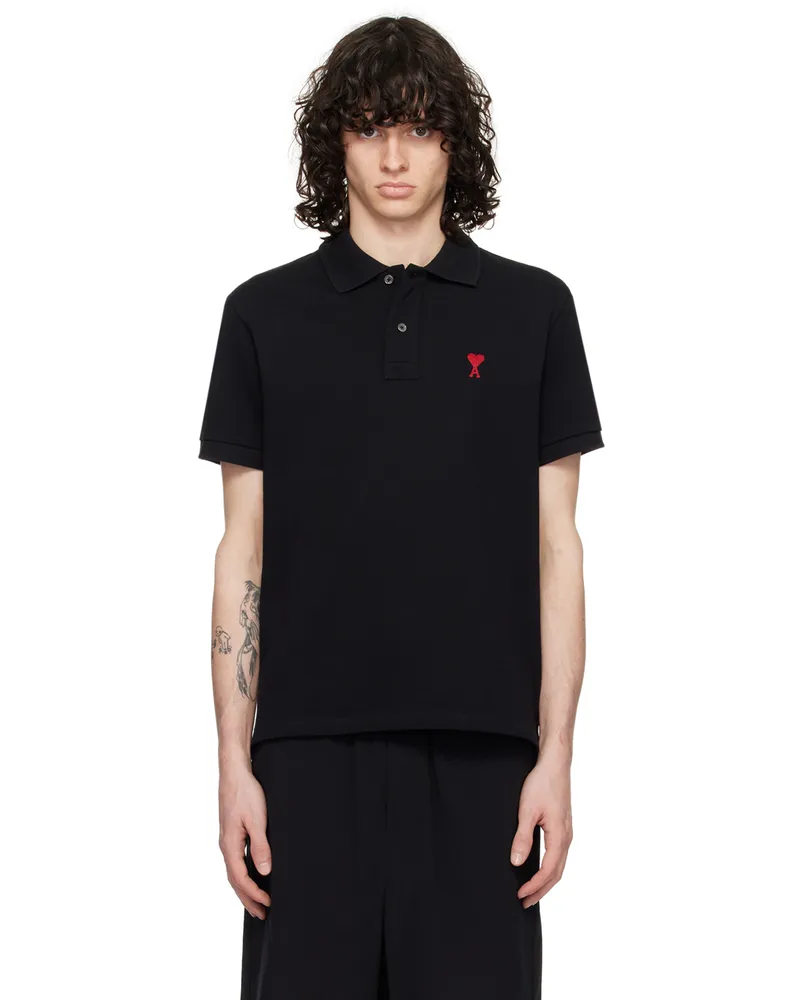 AMI Paris Black Ami De Cœur Polo 001