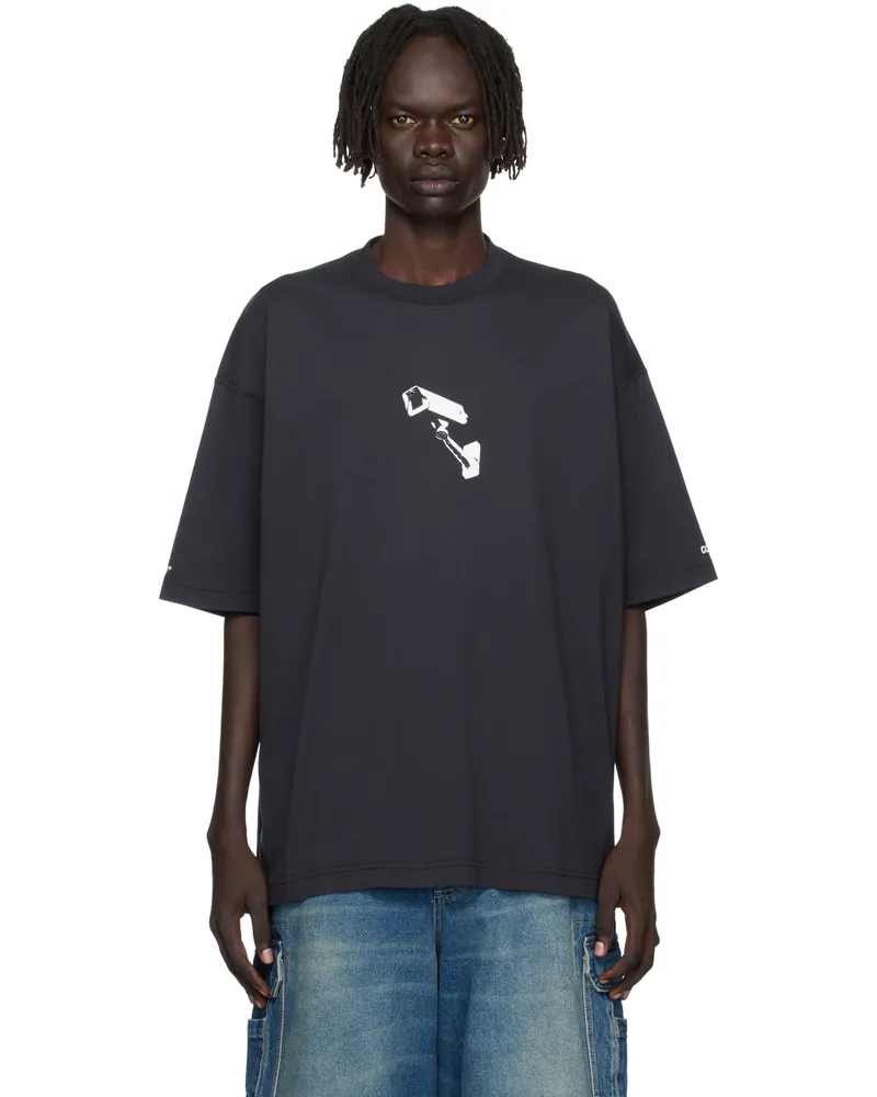 VETEMENTS Black 'CCTV' Oversized T-shirt Washed