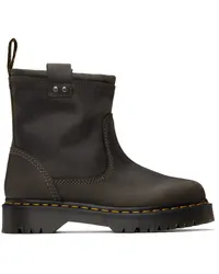 Dr.Martens Gray Anistone Lo Leather Chelsea Boots Charcoal