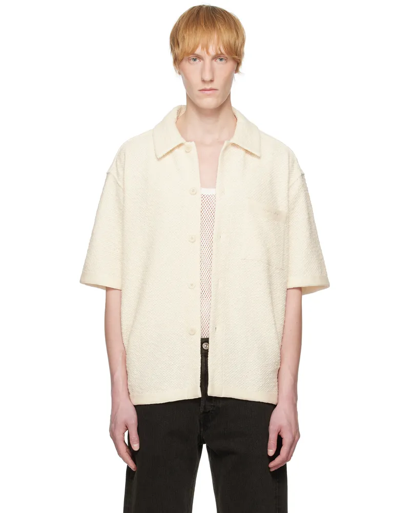 Wooyoungmi Off-White Terry Short Sleeve Shirt Ivory830i