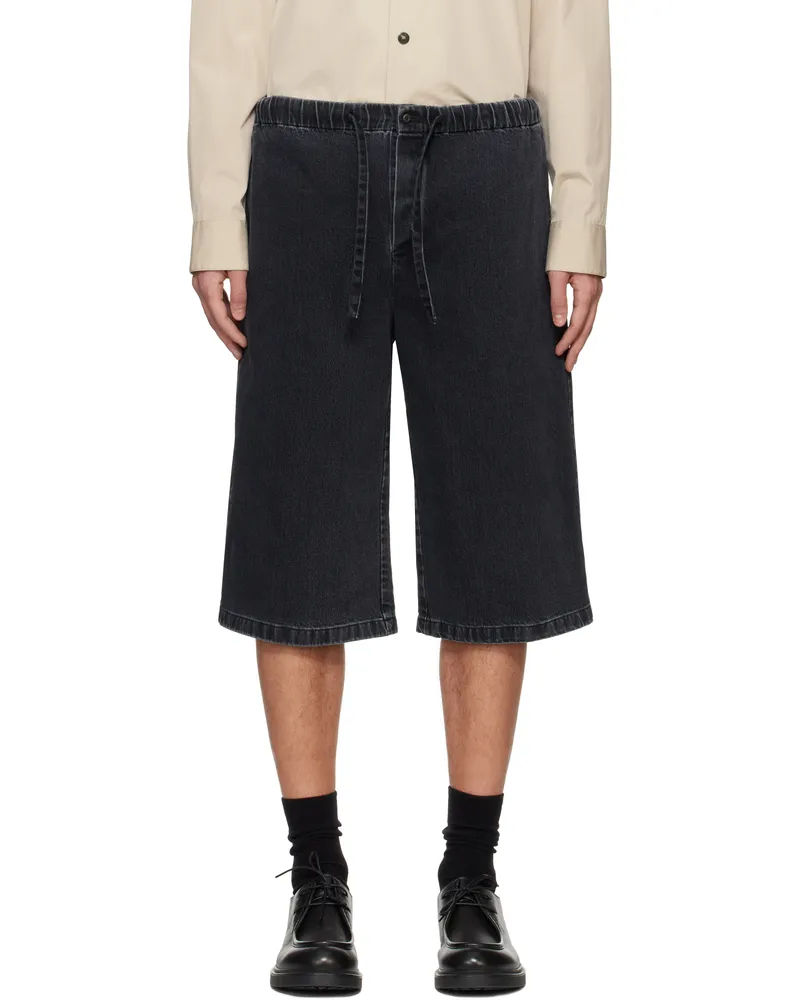 Rier Black Bermuda Denim Shorts Anthracite